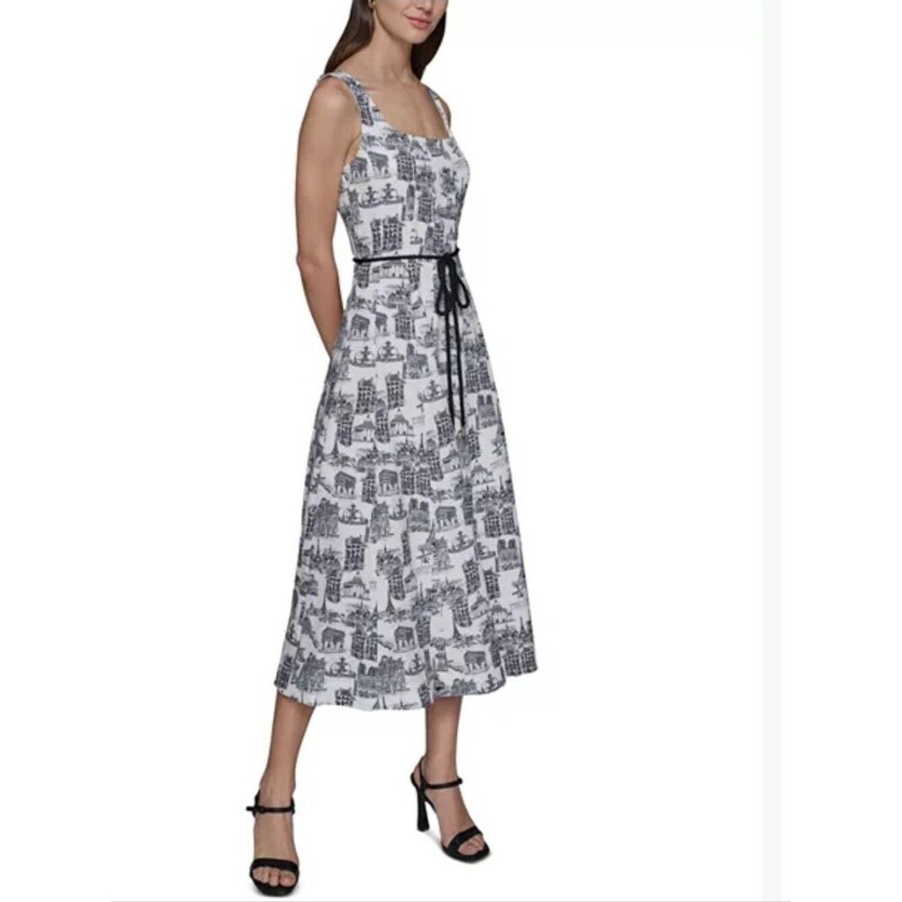 NWT KARL LAGERFELD PARISWomen's Toile Square-Neck Dress Size Medium